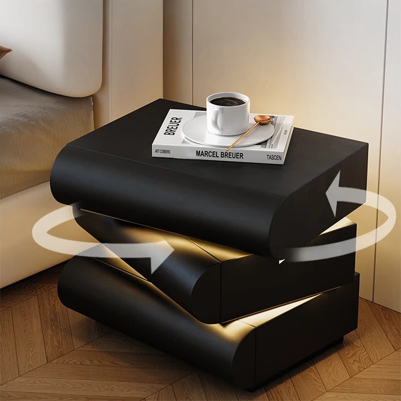 Minimalist Black Nightstand Table Bedroom European Drawers Nordic Nightstand Table Modern Wood Mesa De Noche Home Furniture