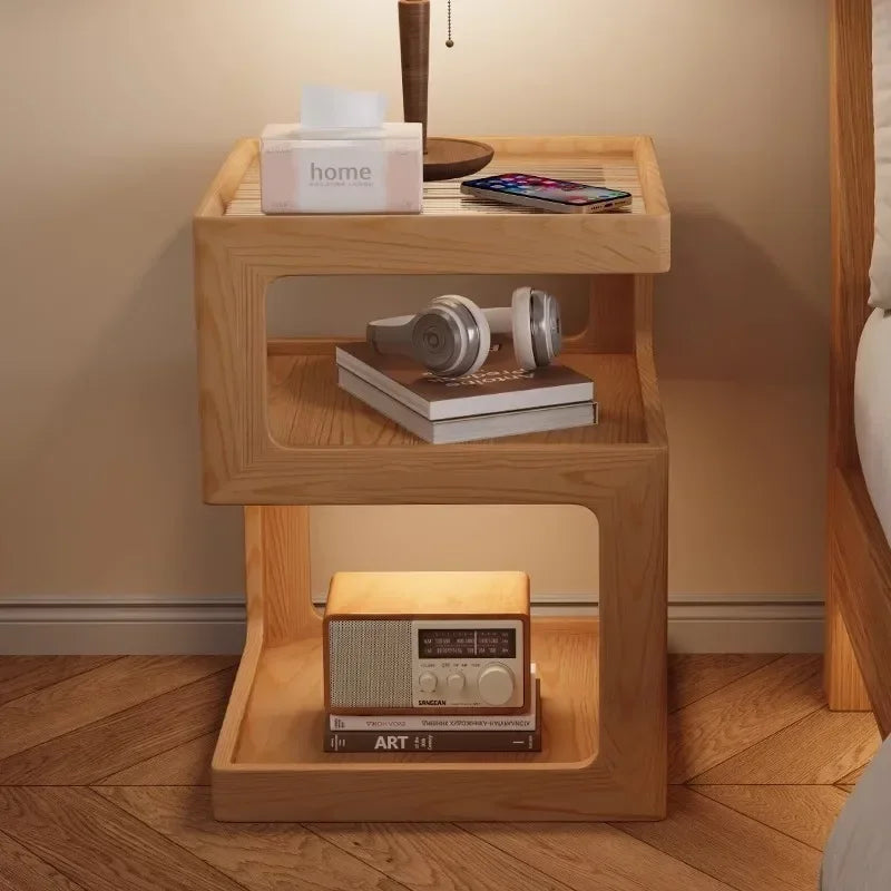 Bedside Table Wood End Tables Side Bed Room Nightstands Night Storage Cabinet Bookcase Mesita De Noche Bedrooms Furniture