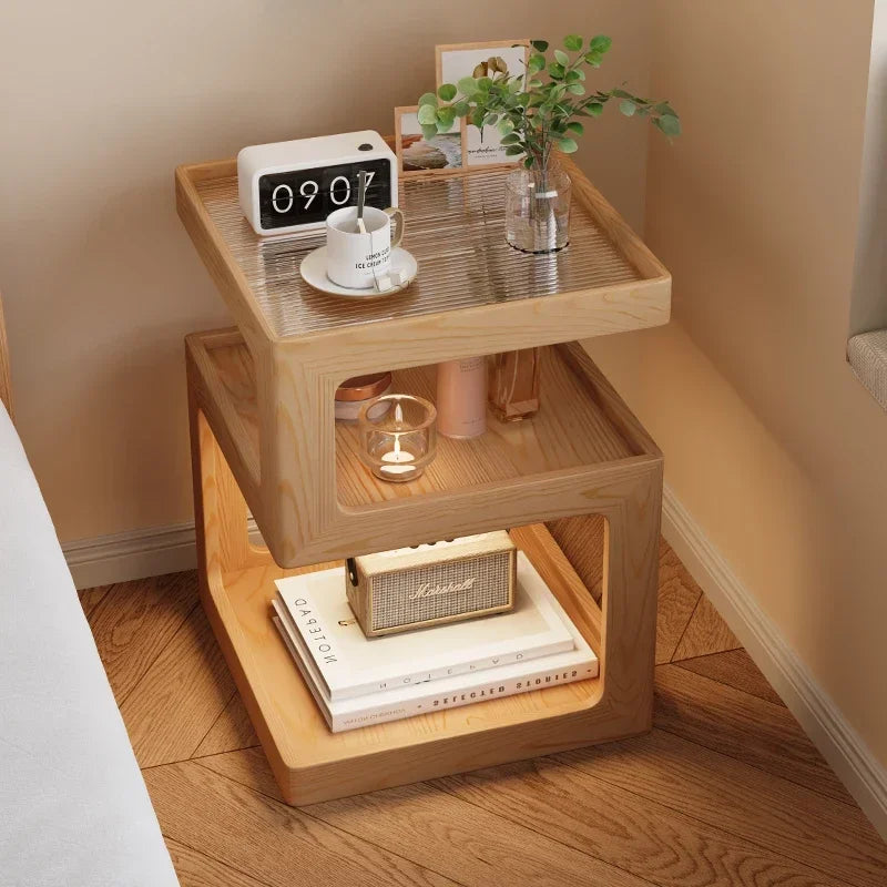 Bedside Table Wood End Tables Side Bed Room Nightstands Night Storage Cabinet Bookcase Mesita De Noche Bedrooms Furniture