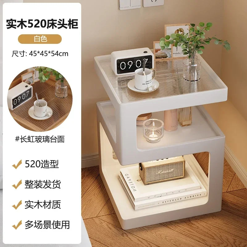 Bedside Table Wood End Tables Side Bed Room Nightstands Night Storage Cabinet Bookcase Mesita De Noche Bedrooms Furniture