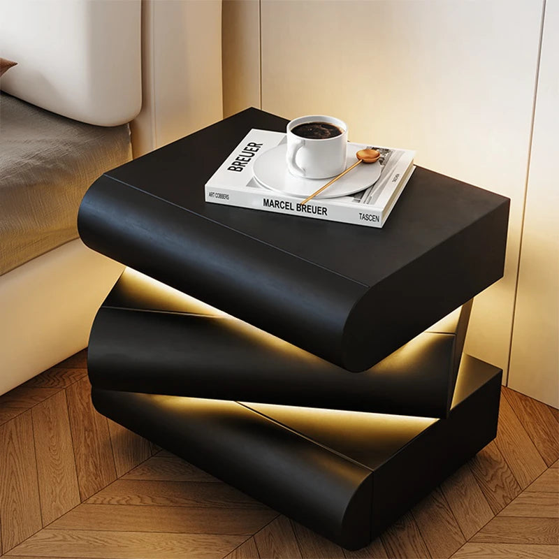 Minimalist Black Nightstand Table Bedroom European Drawers Nordic Nightstand Table Modern Wood Mesa De Noche Home Furniture