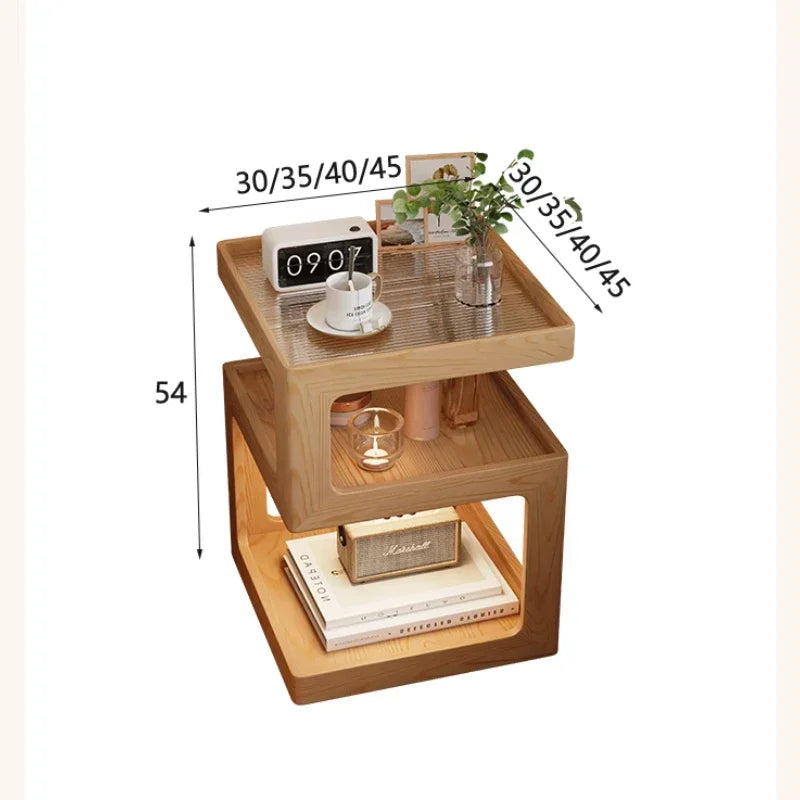 Bedside Table Wood End Tables Side Bed Room Nightstands Night Storage Cabinet Bookcase Mesita De Noche Bedrooms Furniture