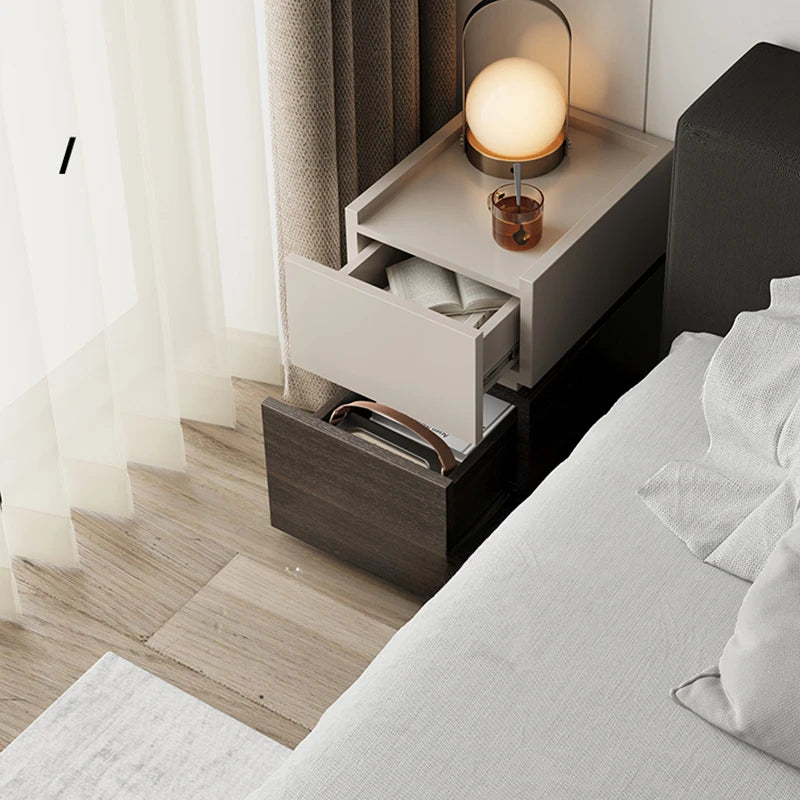 European Black Nightstand Table Modern Simple Drawers Bedroom Nightstand Table Nordic White Mesitas De Noche Home Furniture