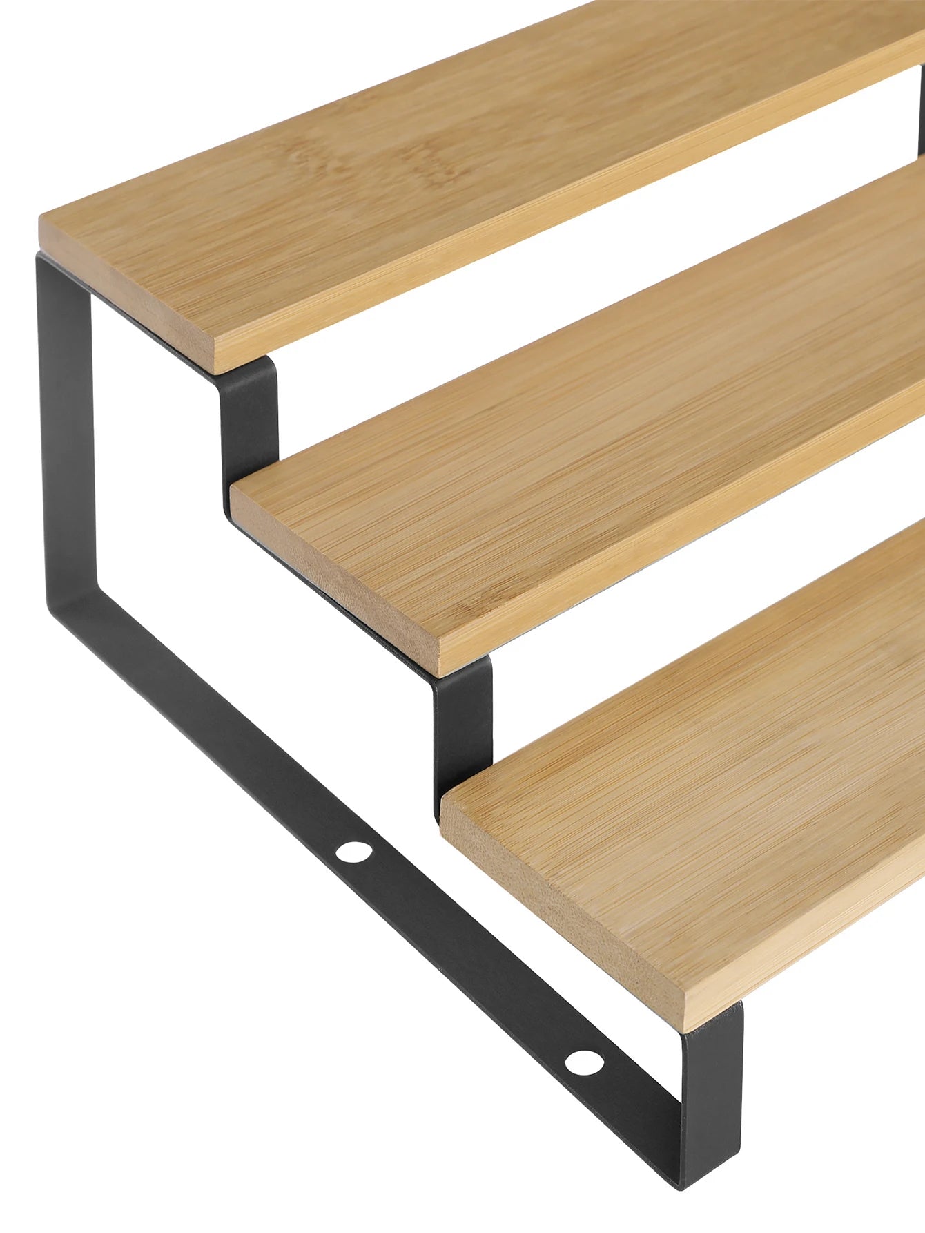 SONGMICS Spice Rack, Set of 2 Spice Rack, Stackable Bamboo Extendable 3-tier Spice Rack for Pantry, Countertop, Natural Black/Natural & Natural & White