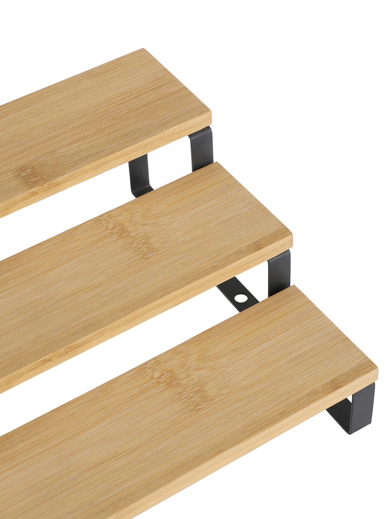 SONGMICS Spice Rack, Set of 2 Spice Rack, Stackable Bamboo Extendable 3-tier Spice Rack for Pantry, Countertop, Natural Black/Natural & Natural & White