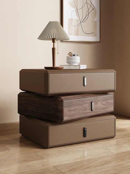Rotating Solid Ｗood Ｎightstand Modern White Drawer Nordic Hotel Bedside Table Small Storage Mesitas De Noche Bedroom Furniture