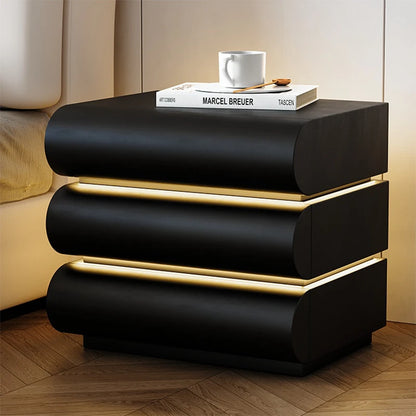Minimalist Black Nightstand Table Bedroom European Drawers Nordic Nightstand Table Modern Wood Mesa De Noche Home Furniture