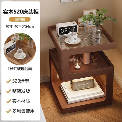 Bedside Table Wood End Tables Side Bed Room Nightstands Night Storage Cabinet Bookcase Mesita De Noche Bedrooms Furniture