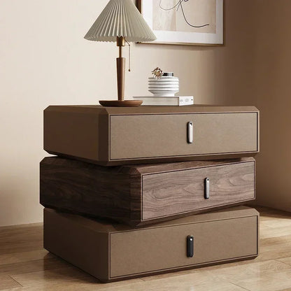 Rotating Solid Ｗood Ｎightstand Modern White Drawer Nordic Hotel Bedside Table Small Storage Mesitas De Noche Bedroom Furniture