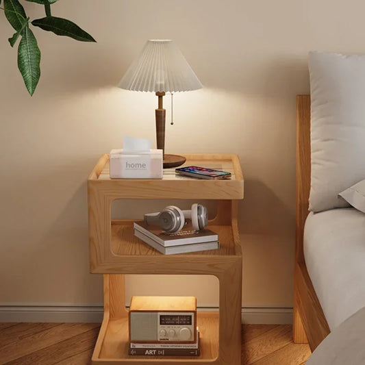 Bedside Table Wood End Tables Side Bed Room Nightstands Night Storage Cabinet Bookcase Mesita De Noche Bedrooms Furniture