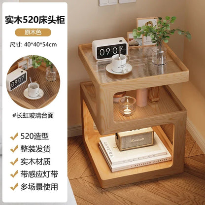 Bedside Table Wood End Tables Side Bed Room Nightstands Night Storage Cabinet Bookcase Mesita De Noche Bedrooms Furniture