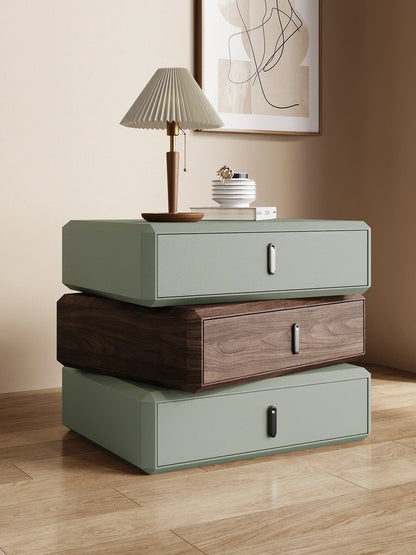 Rotating Solid Ｗood Ｎightstand Modern White Drawer Nordic Hotel Bedside Table Small Storage Mesitas De Noche Bedroom Furniture
